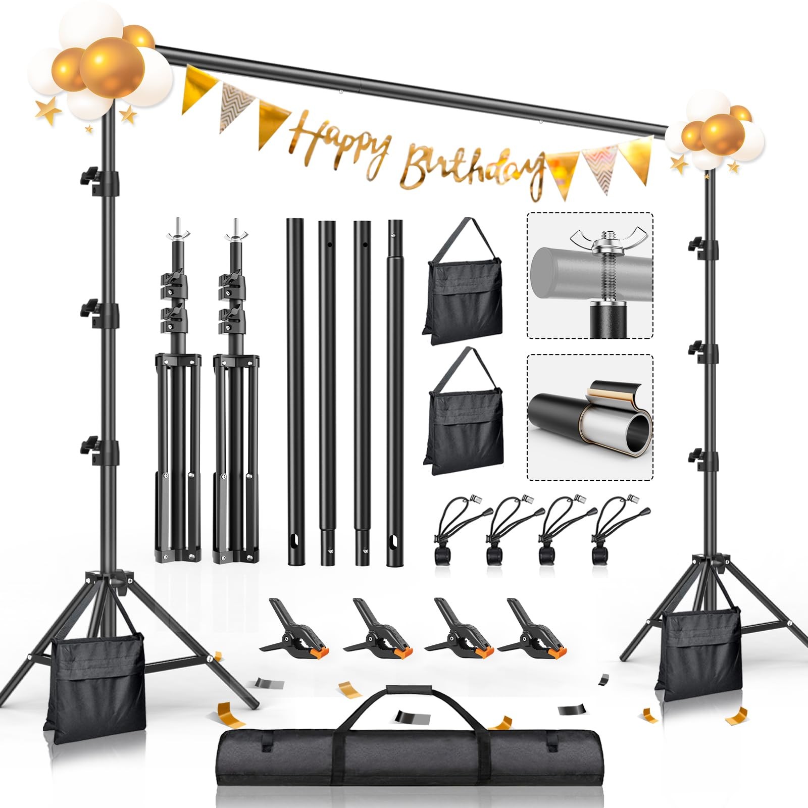 8.5 x 10 FT Photo Backdrop Stand Kit, Adjustable Background Holder Support Sy…