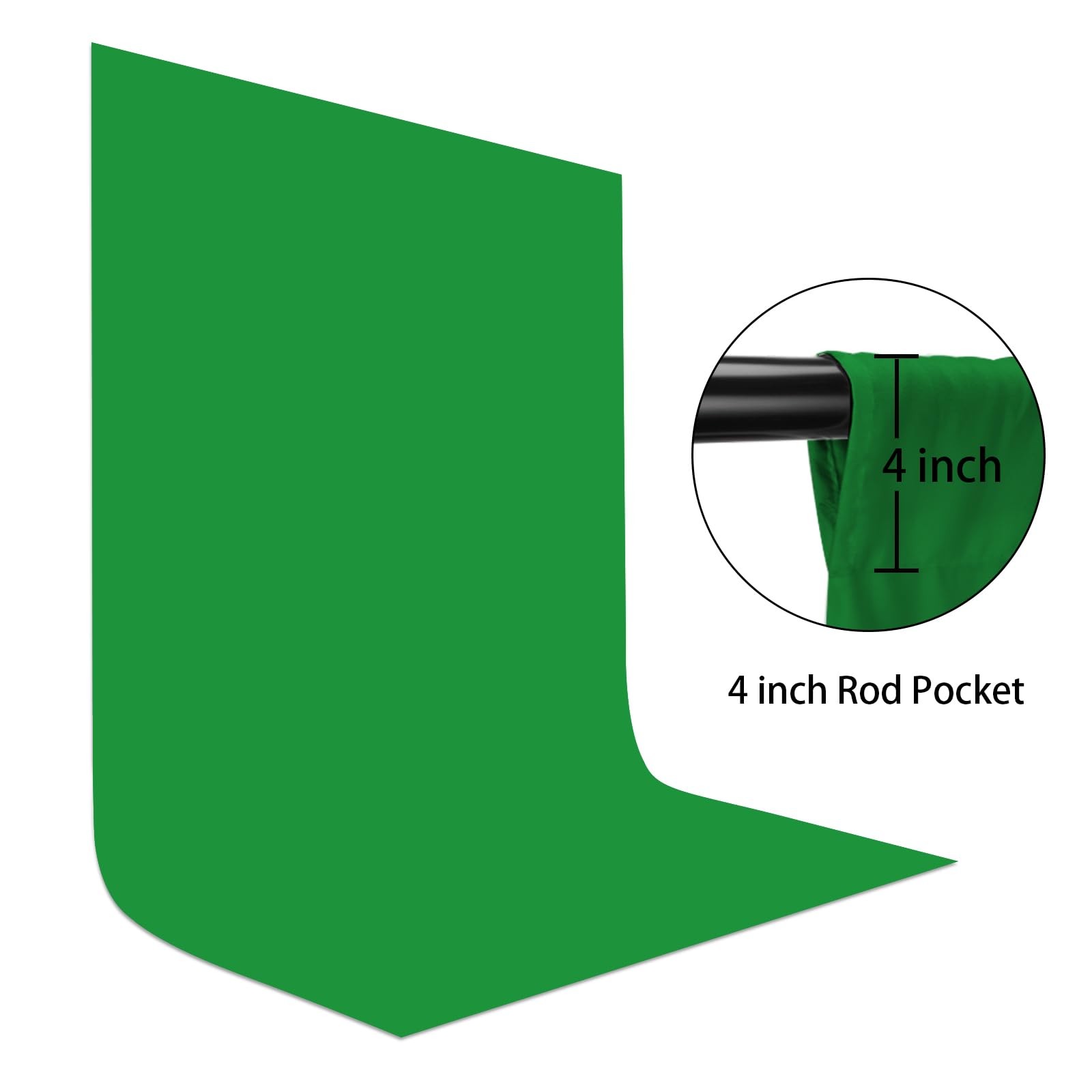 UTEBIT 5×6.5ft Green Screen Backdrop, Photography Backdrop Chroma Key Small G…