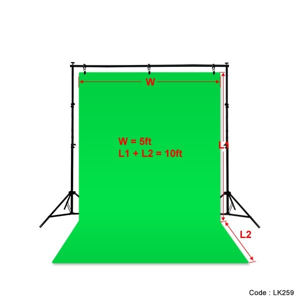 5’x10′ Green Photography Backdrop Photo Stand Muslin Kit