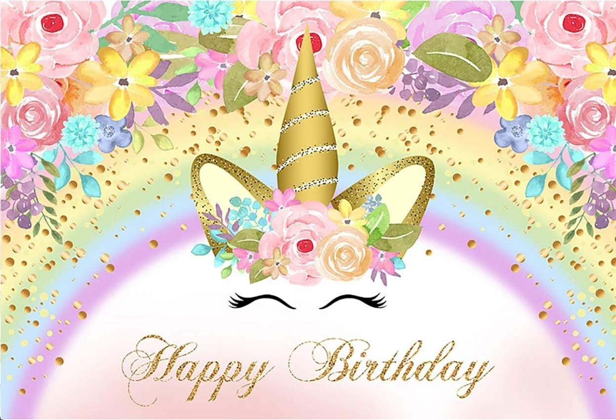 Photography Backdrop Girl Unicorn Birthday Party Banner Princess Sweet Pony Deco