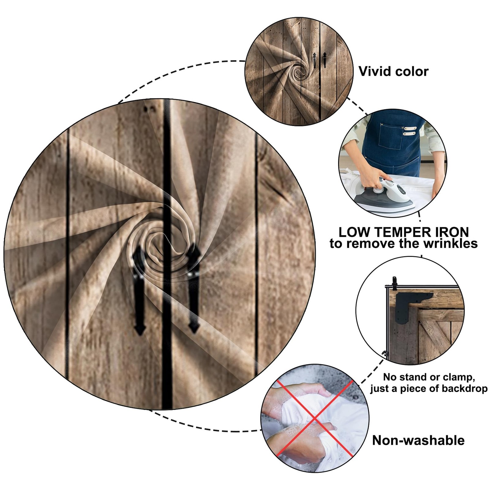 7x5ft Rustic Brown Barn Door Backdrops for Photoshoot Old Wooden Door Western…