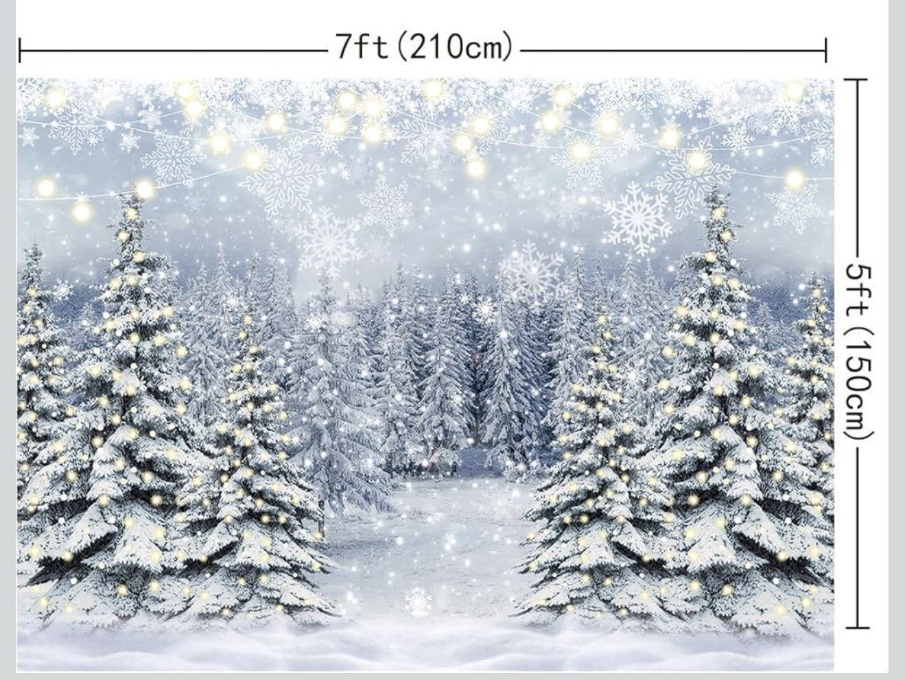 Winter Forest Photography Backdrop – Snowy Pine Tree Scene 7X5 Ft