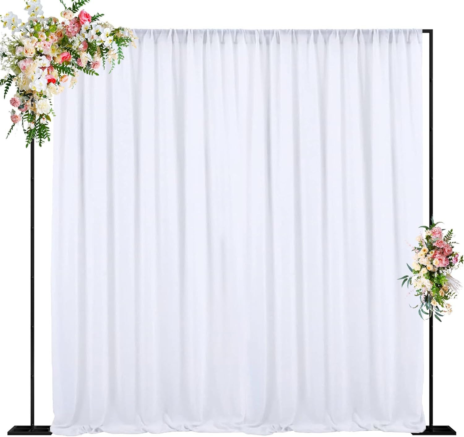 10 FT Backdrop Stand Heavy Duty Pipe and Drape Kit, Adjustable Black Backdrop St