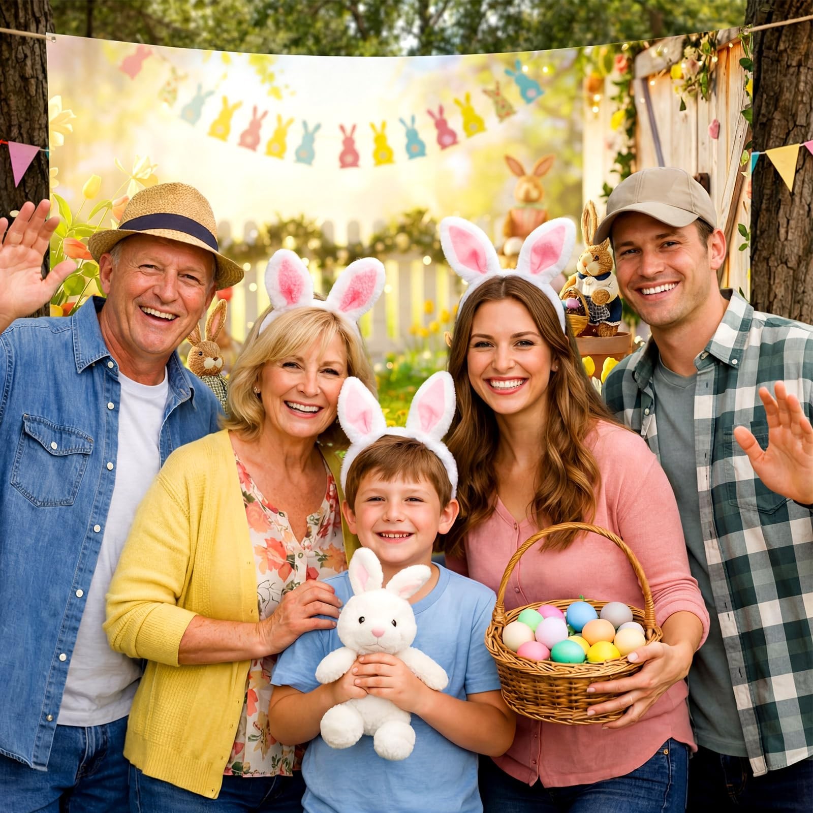 Chumia 7x5ft Spring Easter Photography Backdrops 7 x 5 feet, Multi-colored