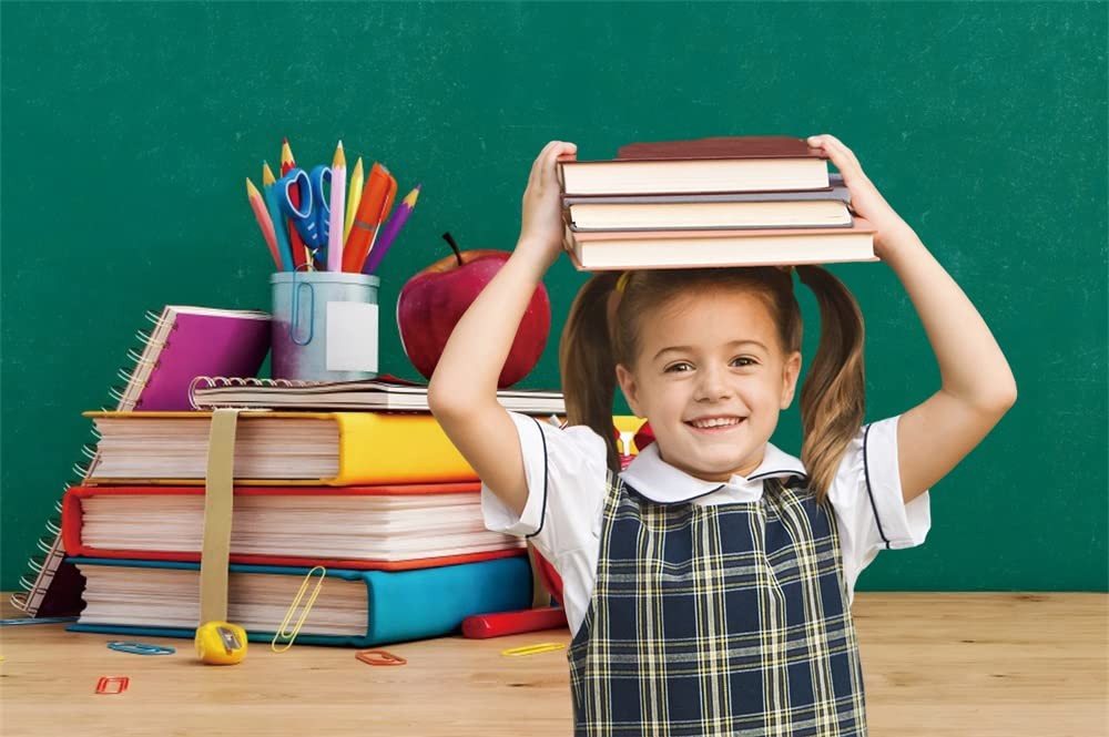 Back to School Backdrop Chalkboard Desk Teacher Photography Vinyl 7x5Feet