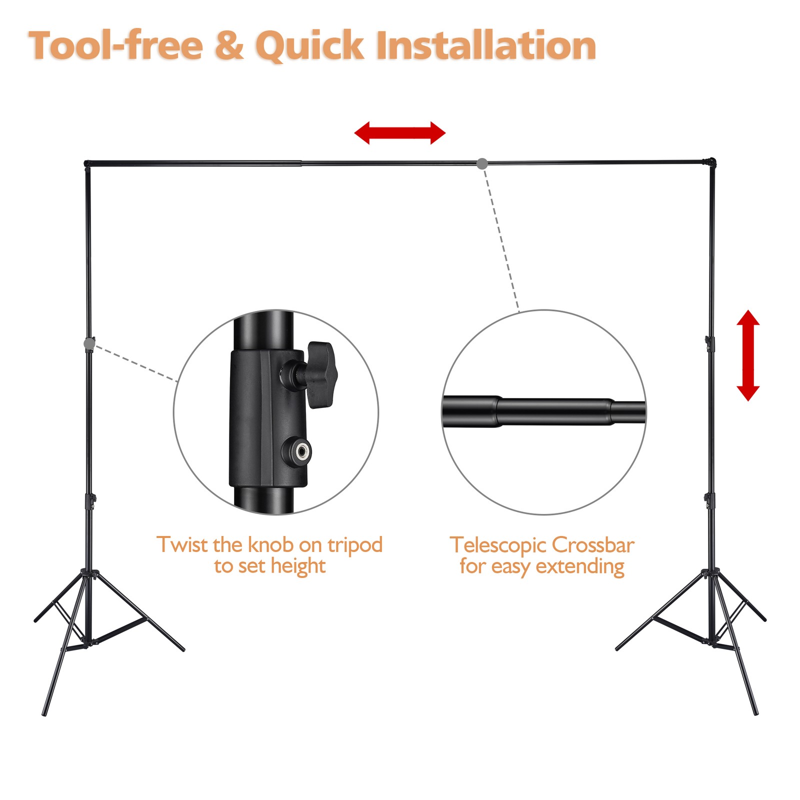 9.5x10Ft Photo Backdrop Stand Tripod Crossbar Background Support System Studio