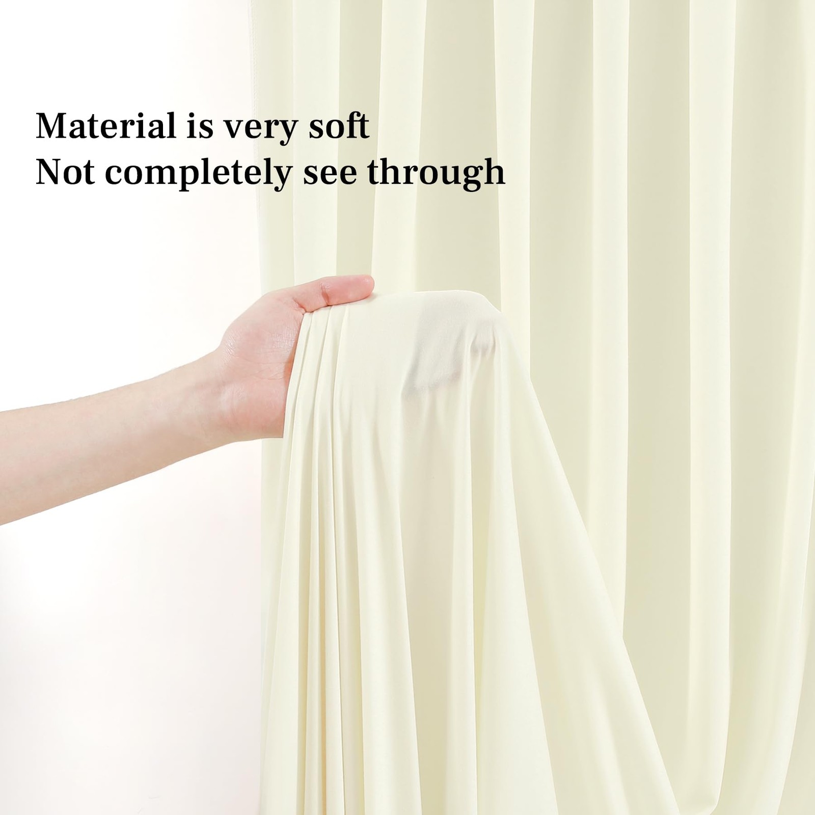 8×10 Ft Ivory Backdrop Curtains 2 Panels Wrinkle Free Polyester Hub