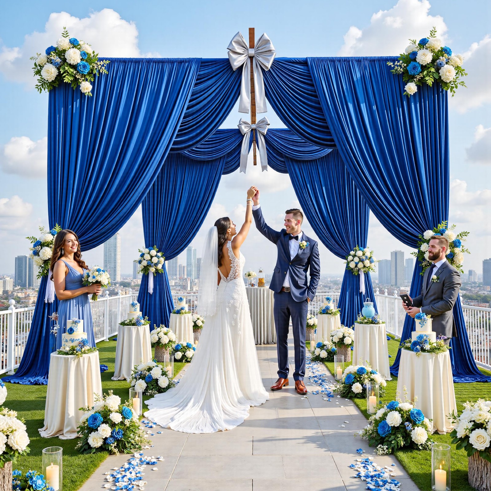 20ft x 14ft Royal Blue Backdrop Curtains, 4 Panels Wrinkle Free Soft Fabric D…