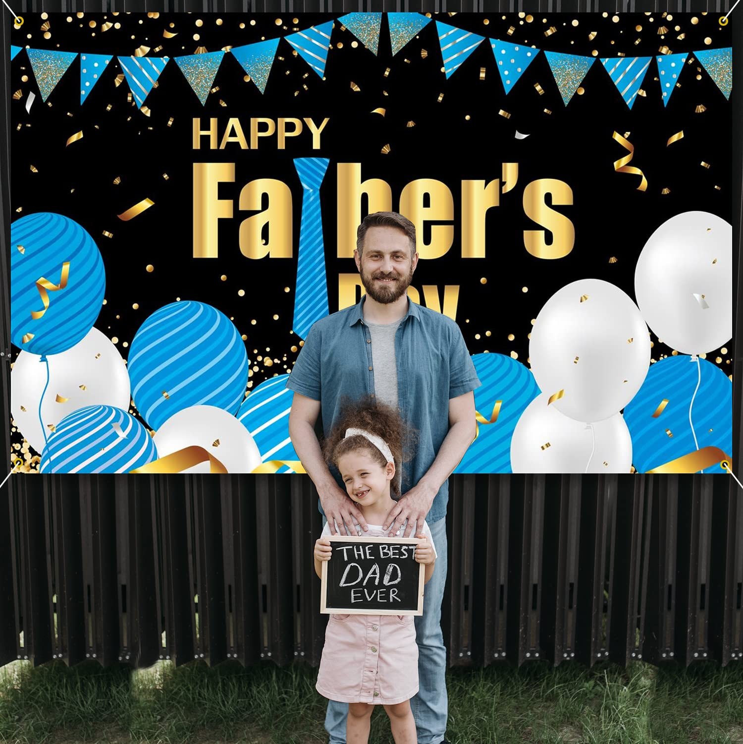 Backdrop Banner for Fathers Day Background Banner with Balloons Fathers Day Pa..