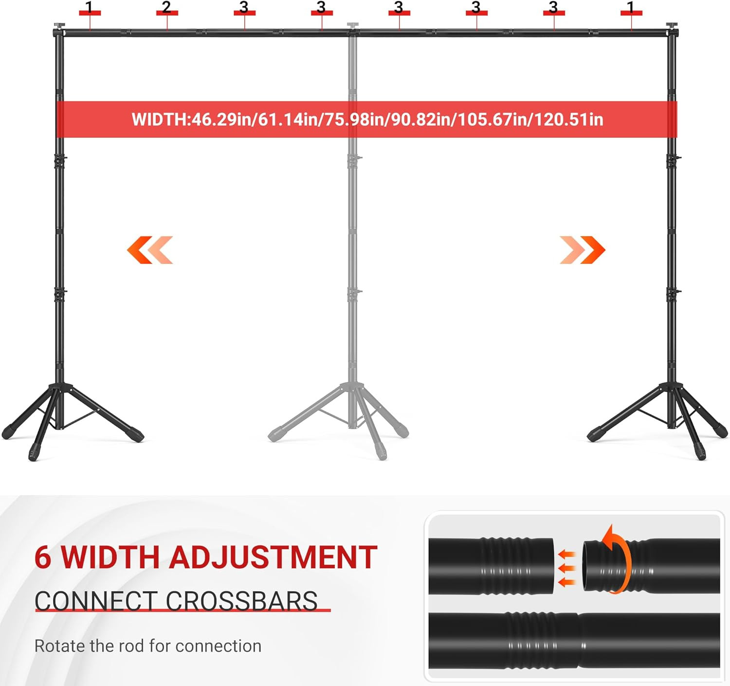 Backdrop Stand, Adjustable 10X7.5 FT Background Stand Backdrop for Parties, Phot