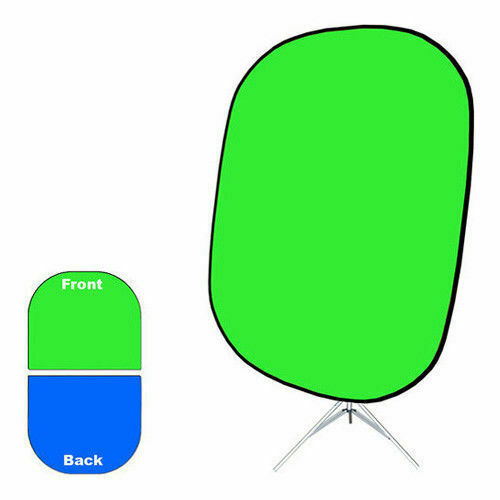 Savage Collapsible/Reversible Background 5×6 ft Kit w/Stand – Green/Blue