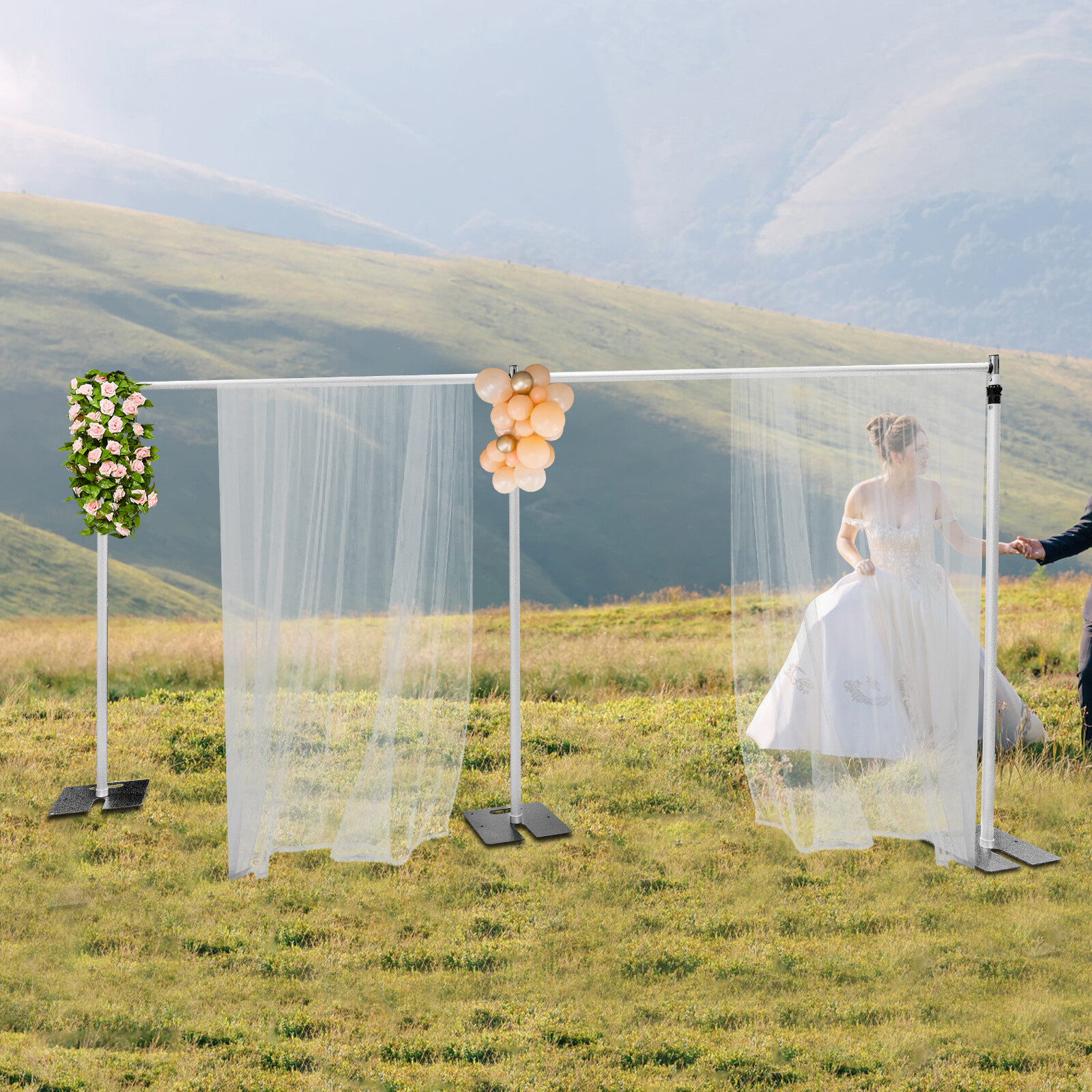 20x10ft Adjustable Photography Background Support Pipe Drape Backdrop Stand Kit