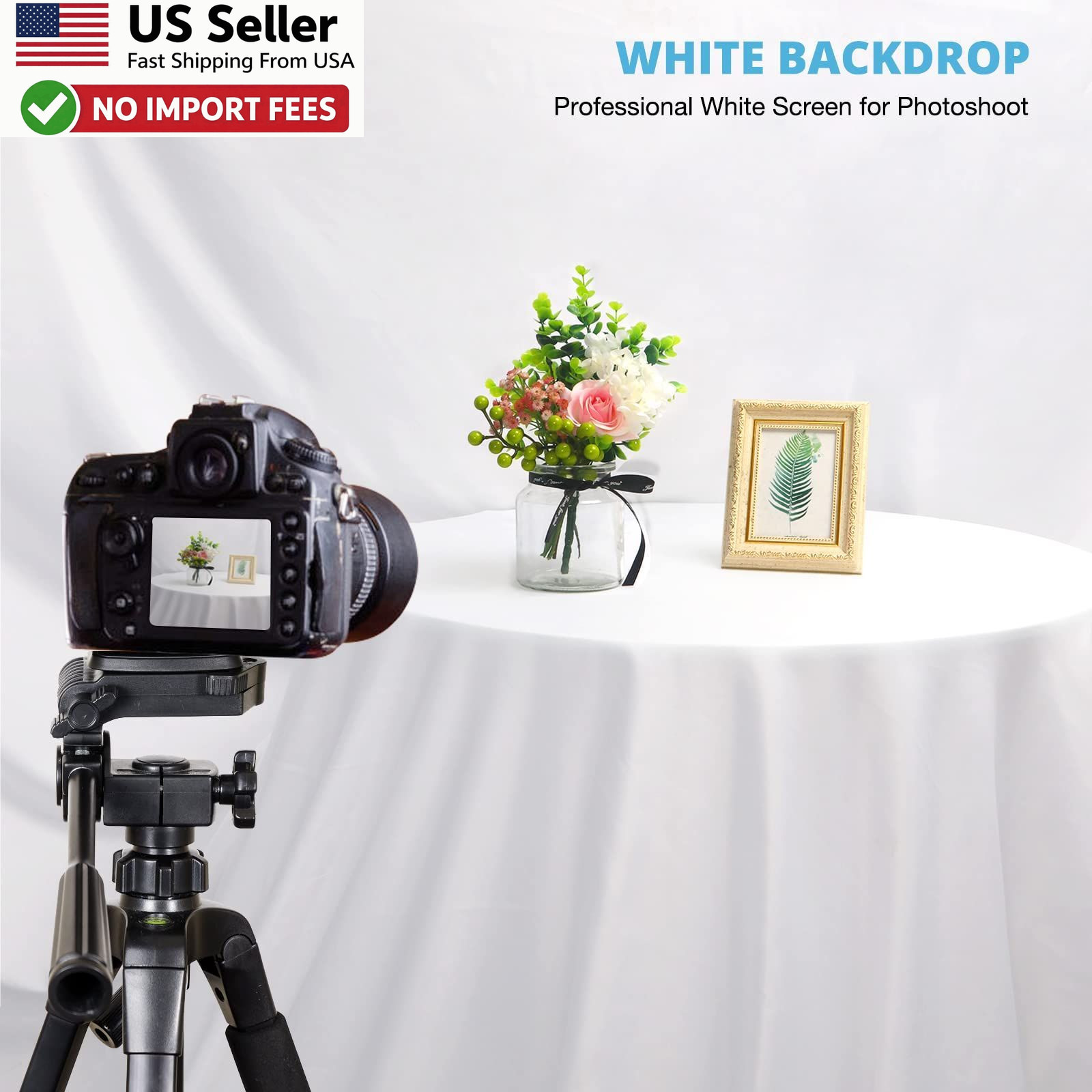 Aimosen 10×10 FT White Backdrop Background Photography Portrait Studio FROM USA