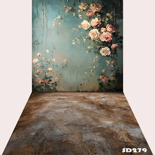 10’x20’CP Antique Floral Wall Scenic Microfiber Fabric background backdrop SD279