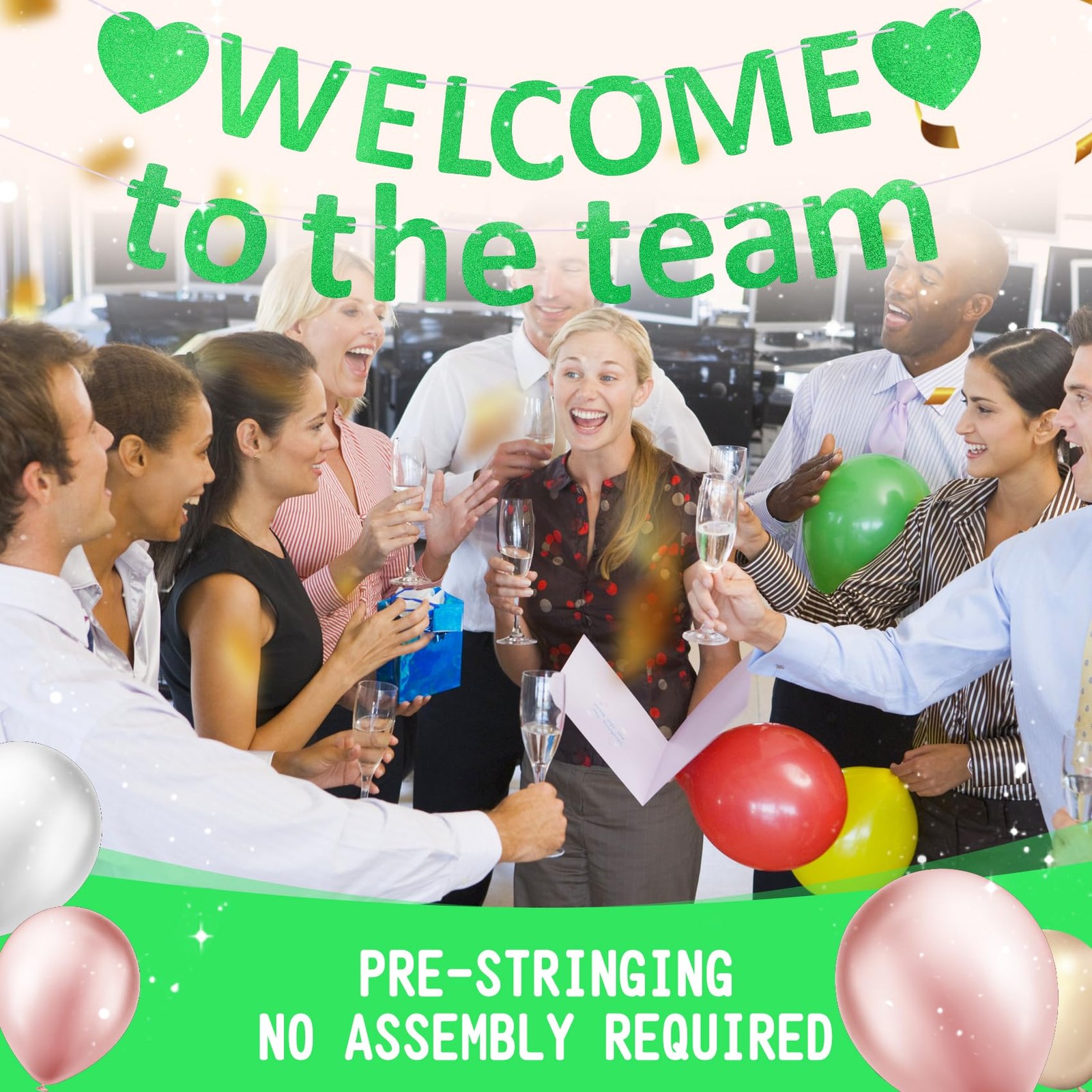 Pre-Strung Glitter Welcome to the Team Banner Welcome Banner Welcome Decorati…