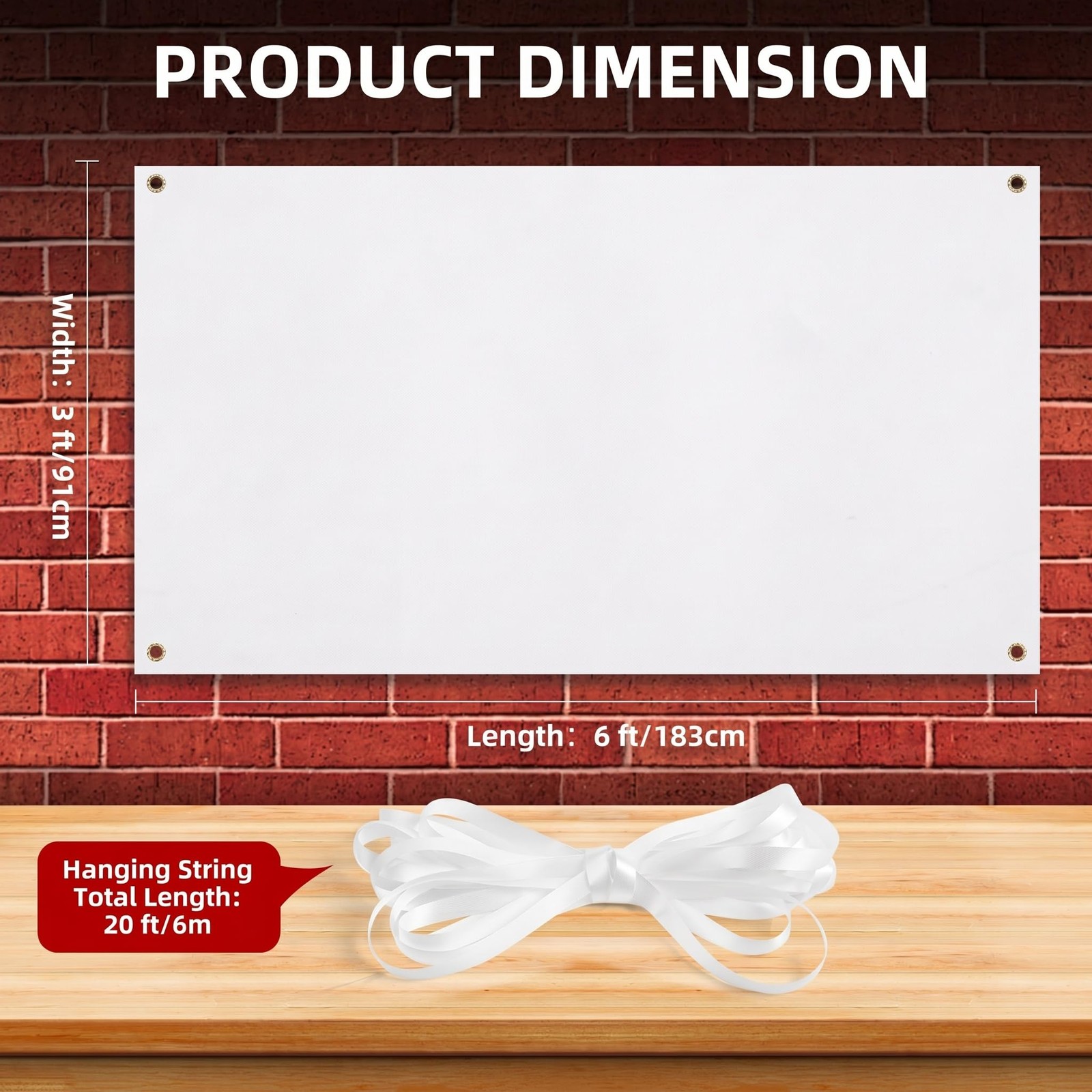 Large Blank Banners 2×4 Feet & 3×6 Feet Banner for Indoor Outdoor Business Of…