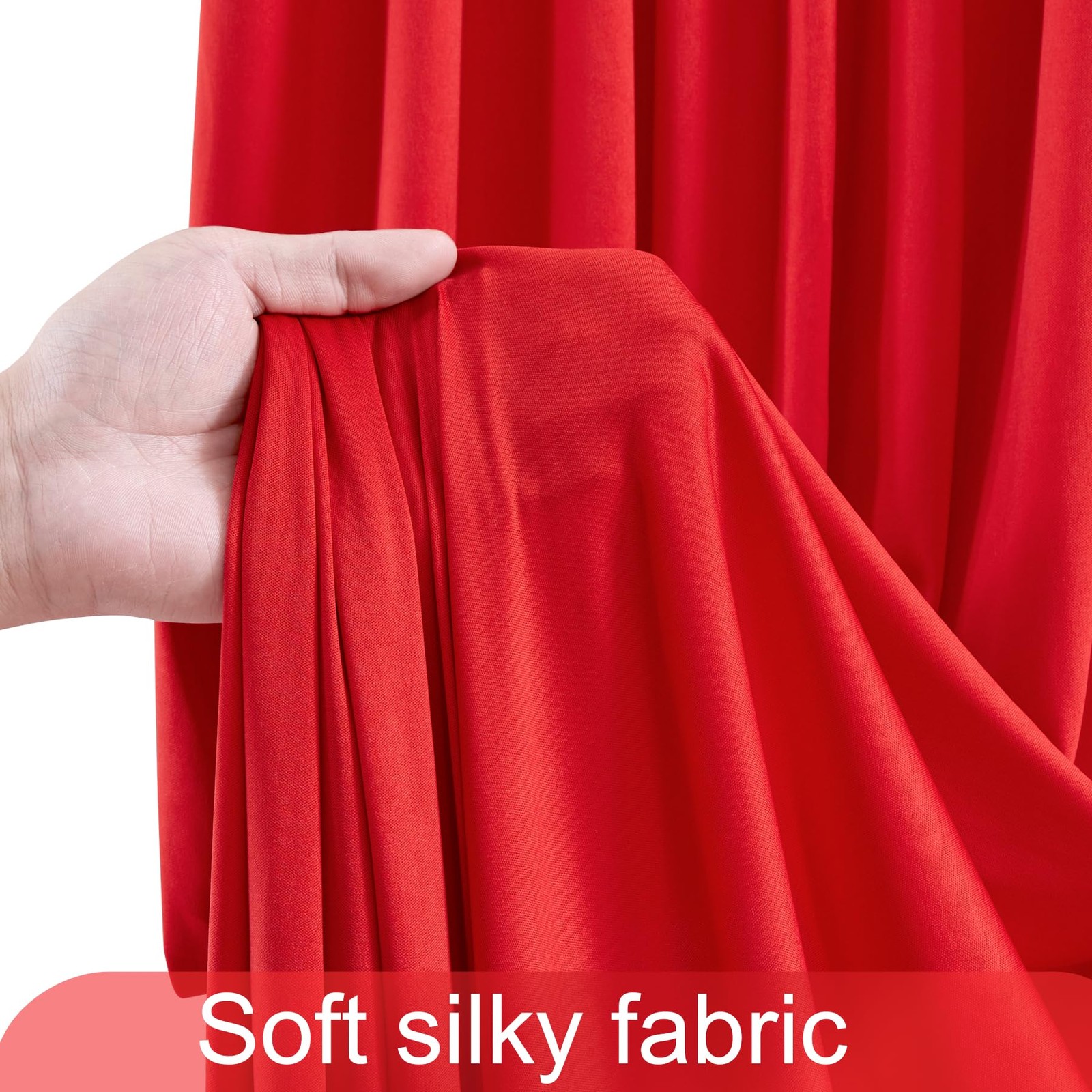 10x7ft Red Backdrop Curtains Polyester Wrinkle Free Drapes Party Photography