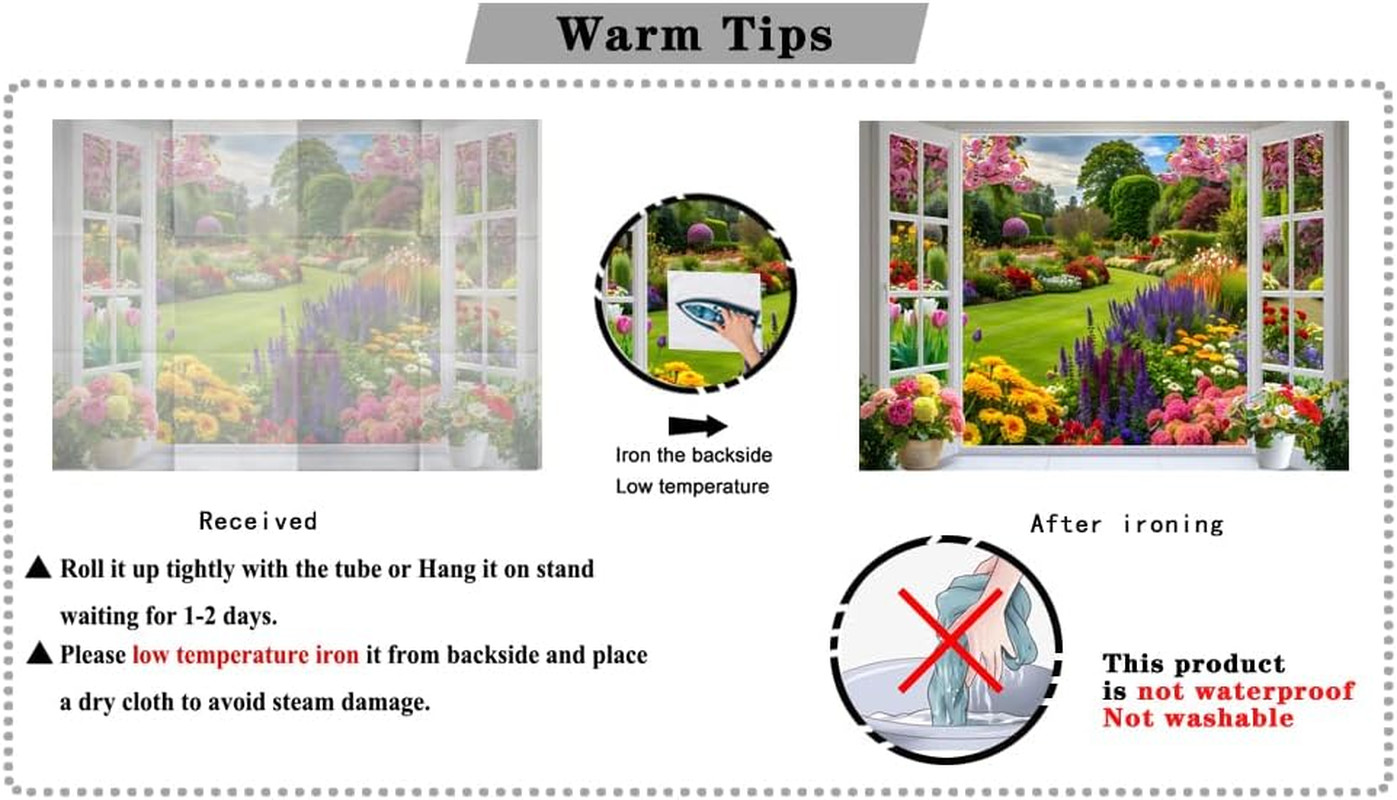 7x5ft Spring Summer Garden Window Backdrop Floral Nature Landscape Photo Backgro
