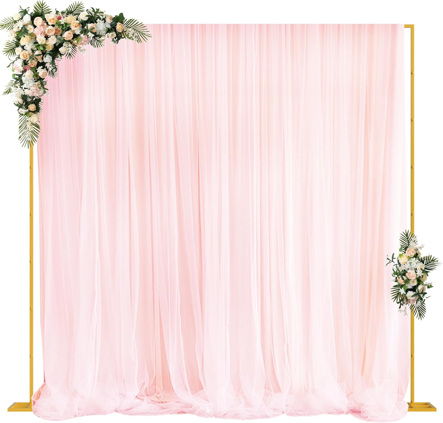 Gold 10×10 FT Heavy Duty Adjustable Backdrop Stand with Base