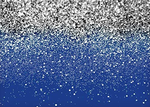 Blue and Silver Backdrop Birthday Backdrop Silver Spots Bokeh 7X5ft Multi
