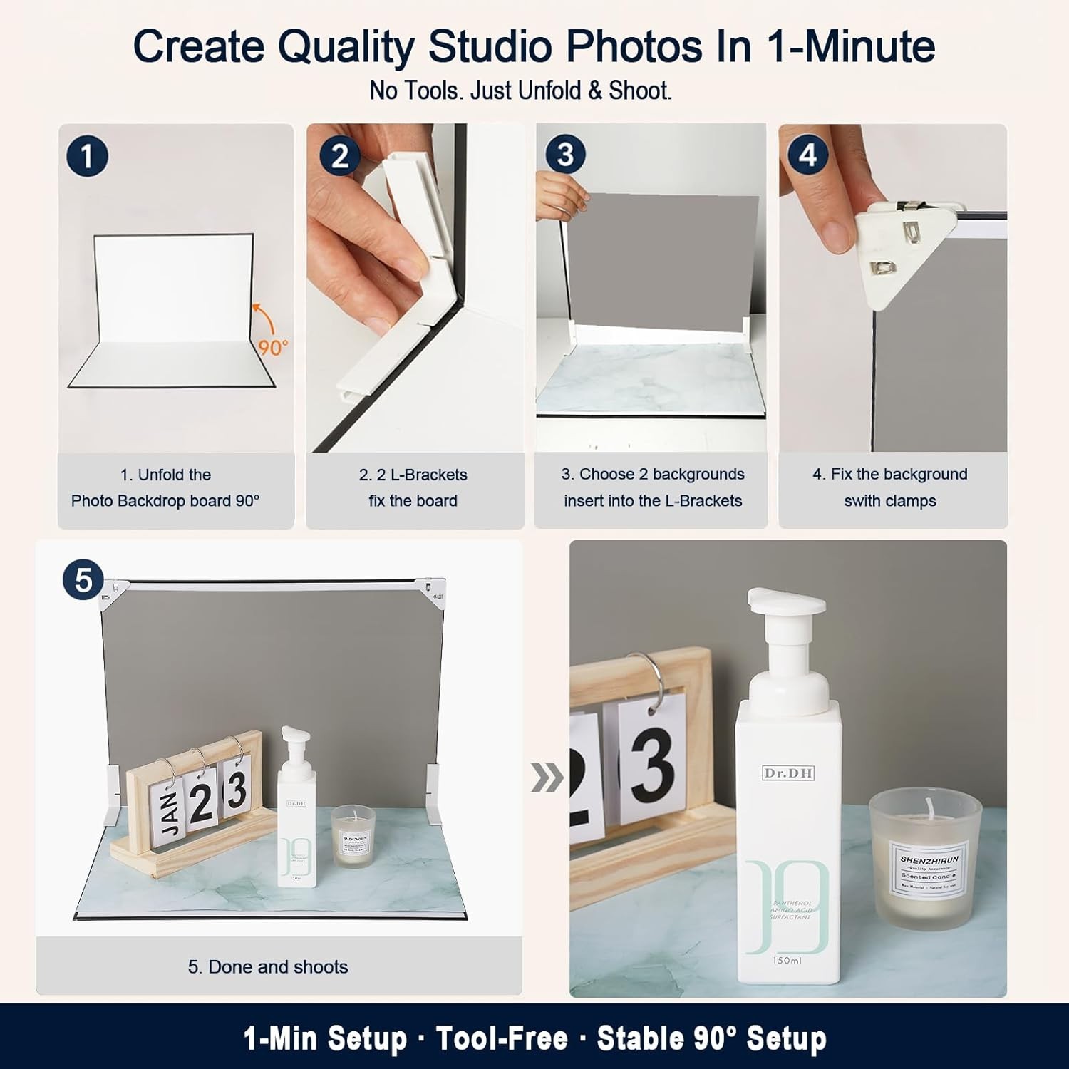16.5×11.7 in Tabletop Photography Backdrop – Includes 20 Stunning Patterns