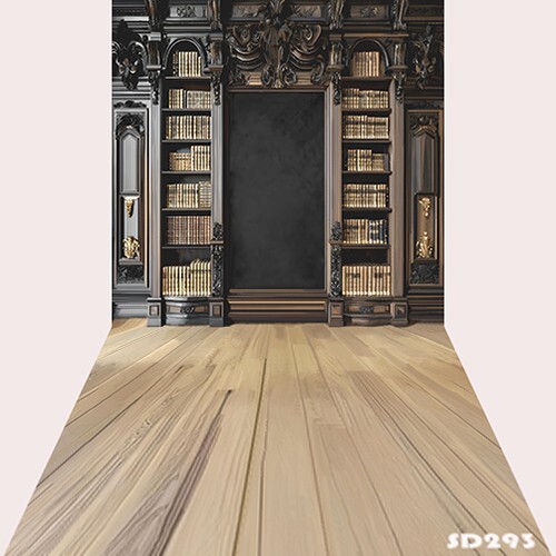 10’x20’CP Vintage Book Cabinet Scene Microfiber Fabric background backdrop SD293