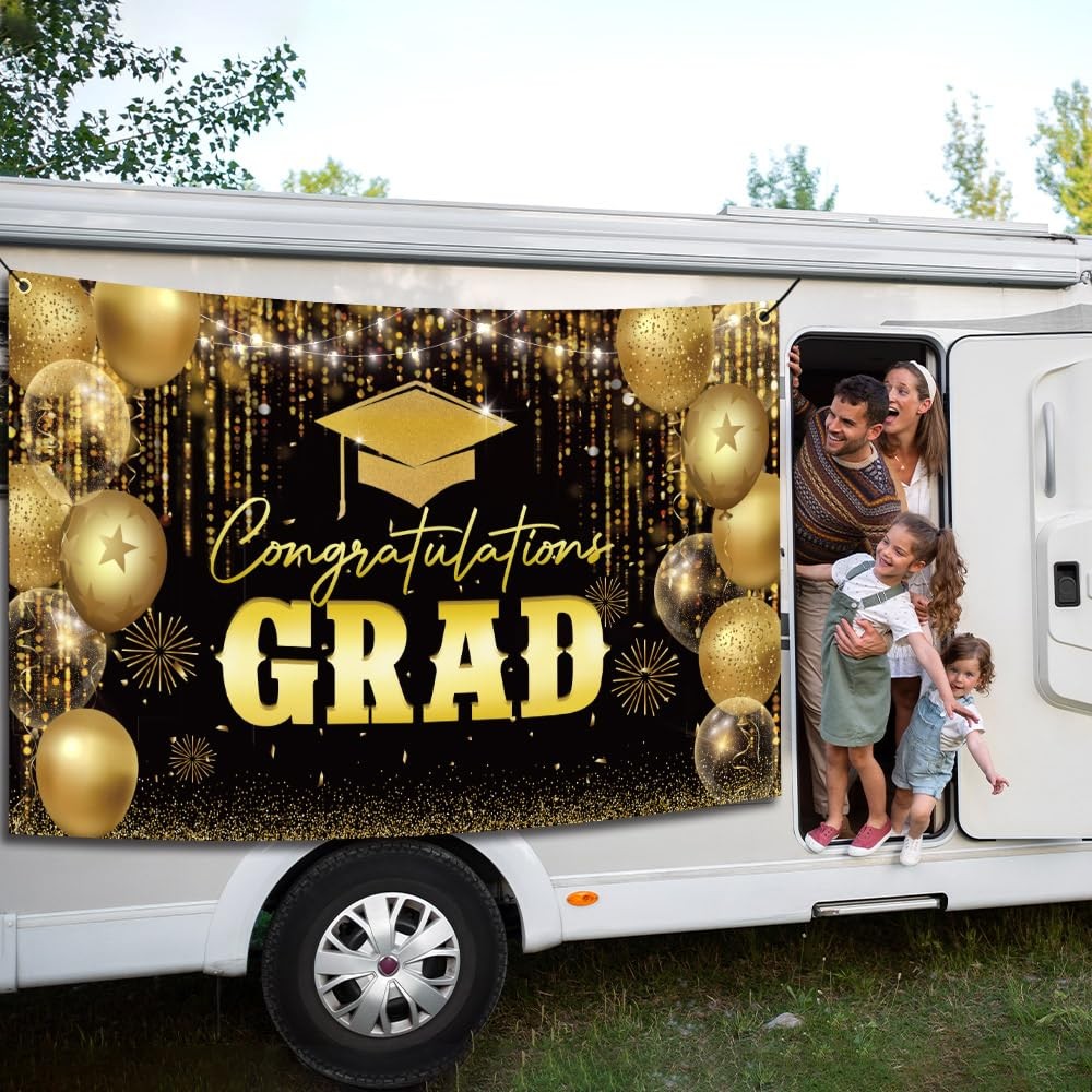 2025 Graduation Party Decorations Congrats Grad Banner 72×44 Inch, 2025 Class…