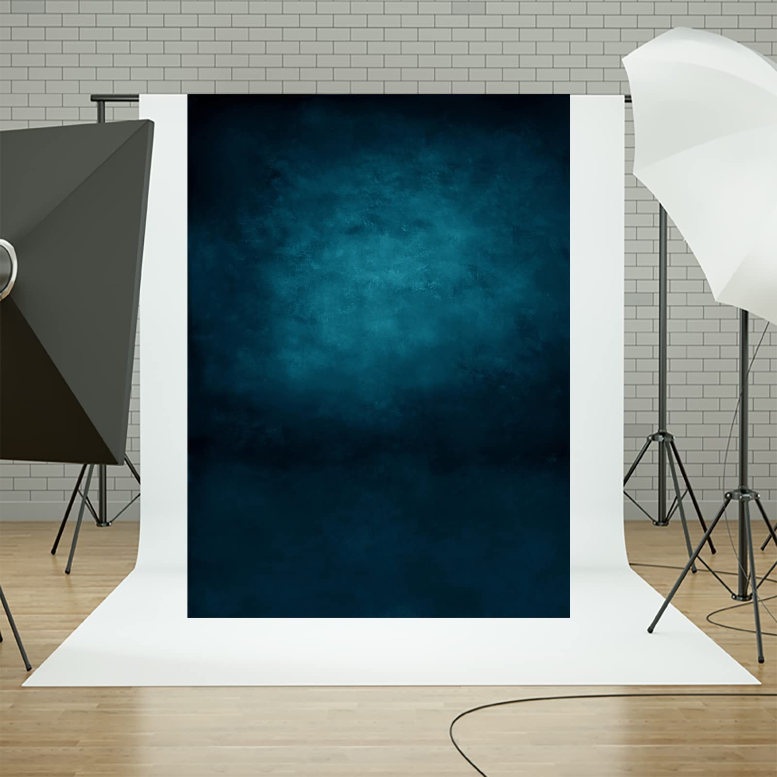 5x7ft Dark Blue Portrait Abstract Backdrop Headshot Background Vinyl Prop