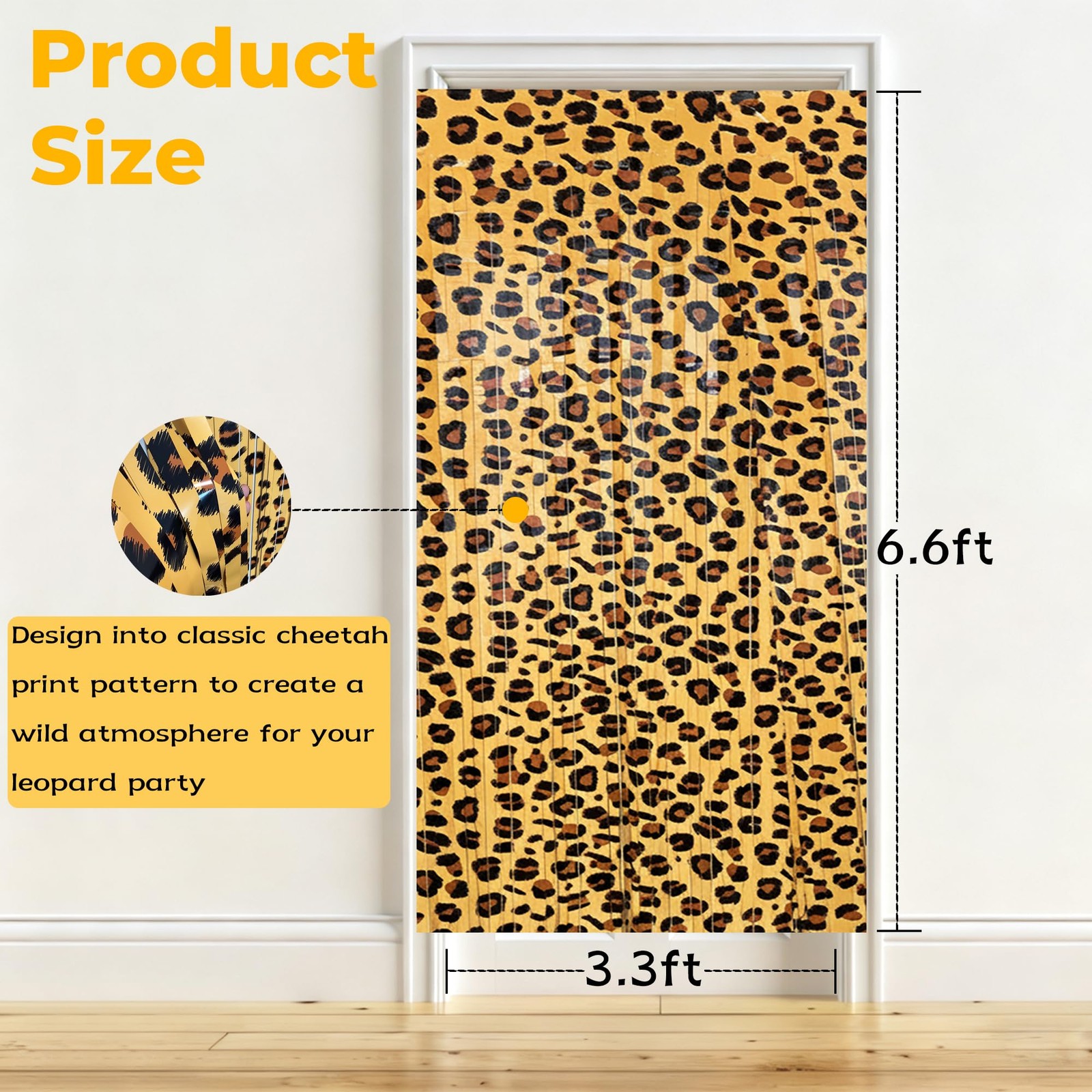 Vagilelf 2 Pack Cheetah Print 3.3ft x 6.6ft, Gold, Brown, Black, White