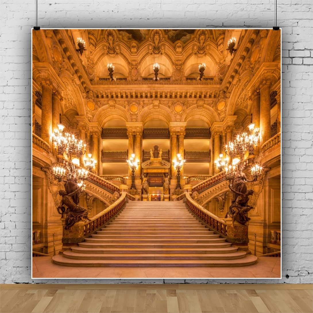 Renaiss 6x6ft Gold Luxurious Palace Backdrop for 6x6ft, WSNBK04835