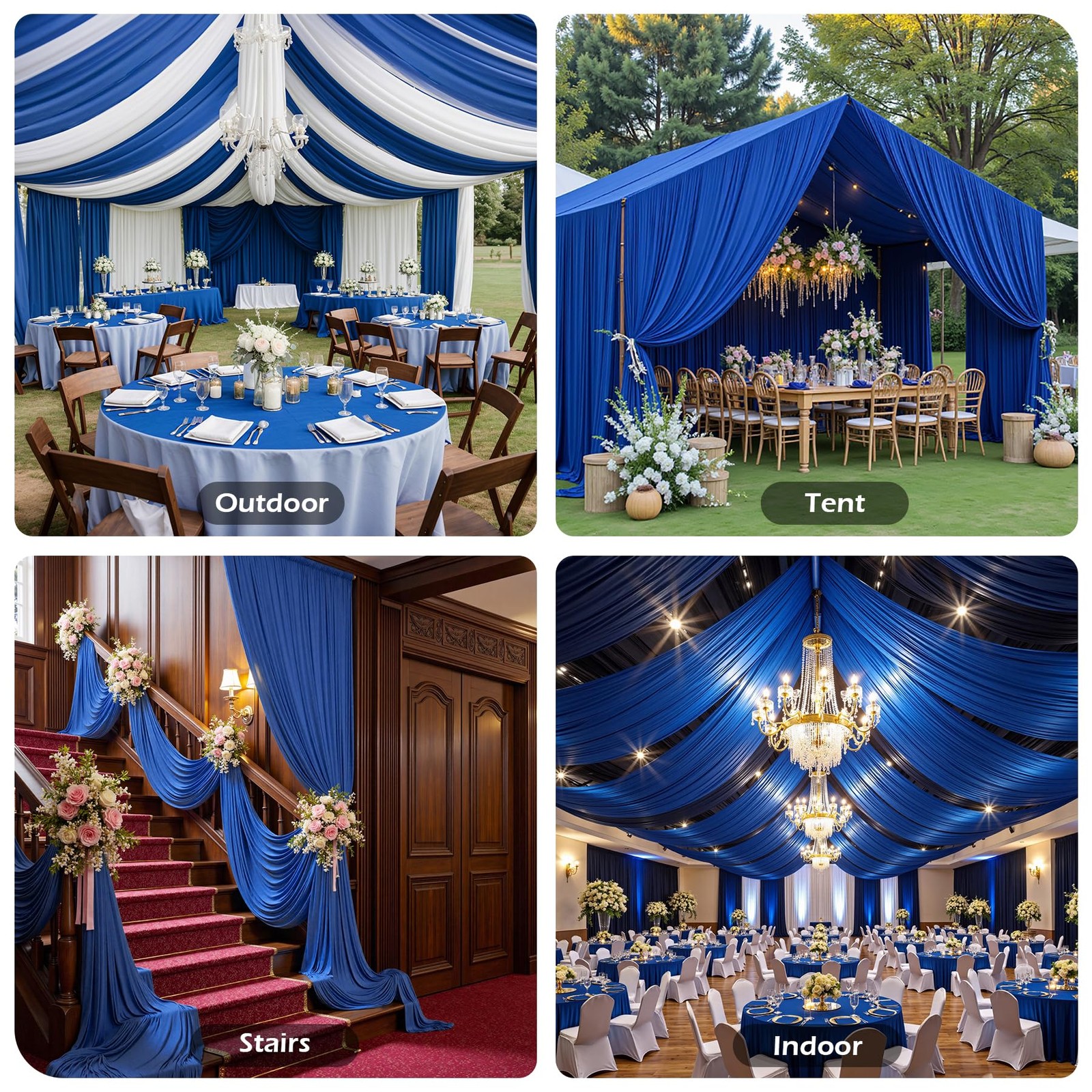 10 Panels 5ft(W) x 20ft(H) Royal Blue 60″W x 240″L (Pack of 10),