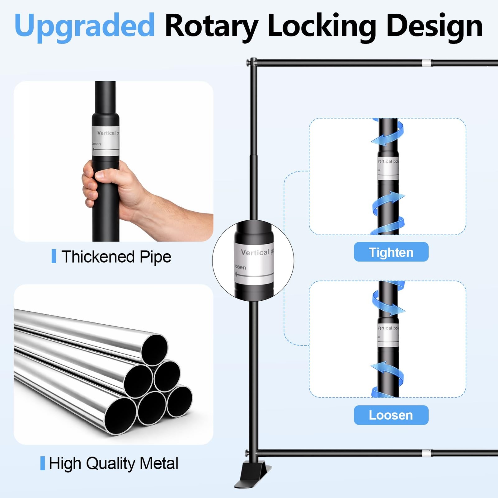 10 x 8FT Backdrop Banner Stand, Heavy Duty Adjustable Photo Background Suppor…