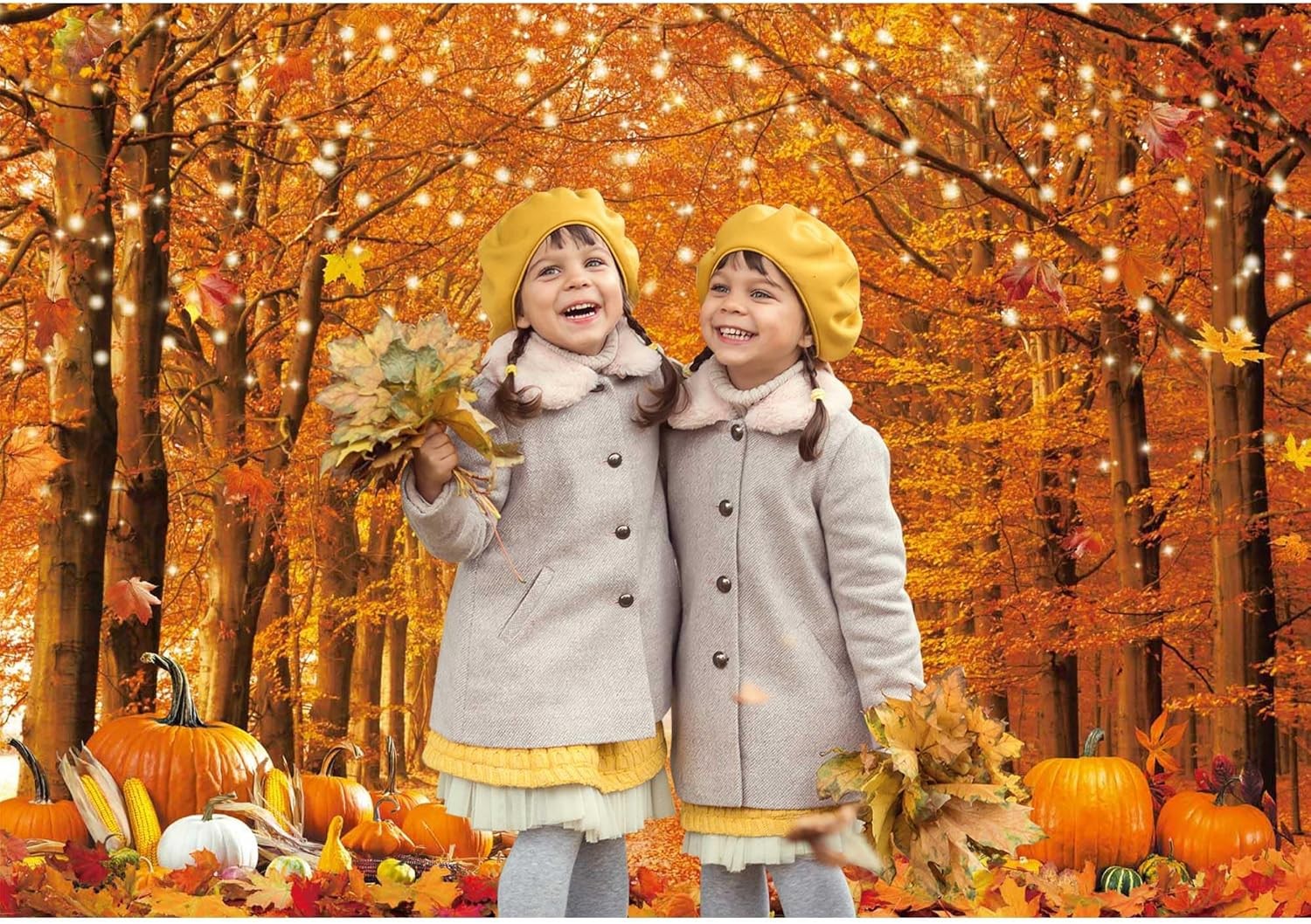 7x5FT Polyester Fall Autumn Photo Backdrop for Photography 7x5ft, orange