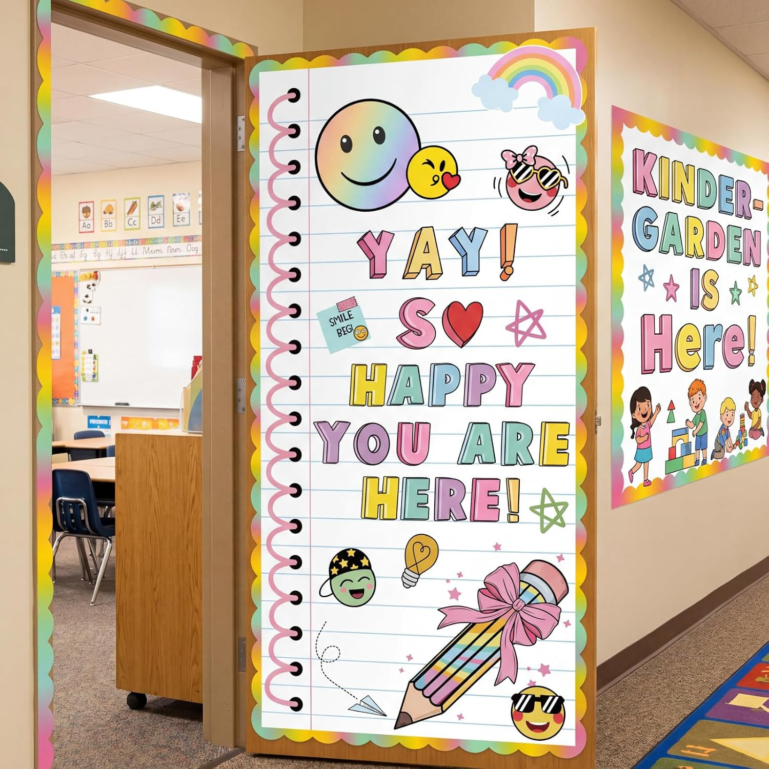 Classroom Welcome Door Cover Composition Notebook Back to School Banner Welcome