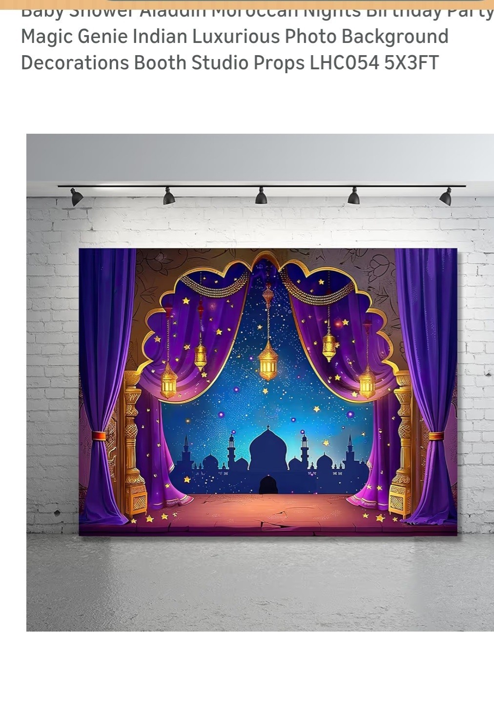 Princess Night Theme Backdrop for Birthdays Or Baby Showers 5×3 Ft