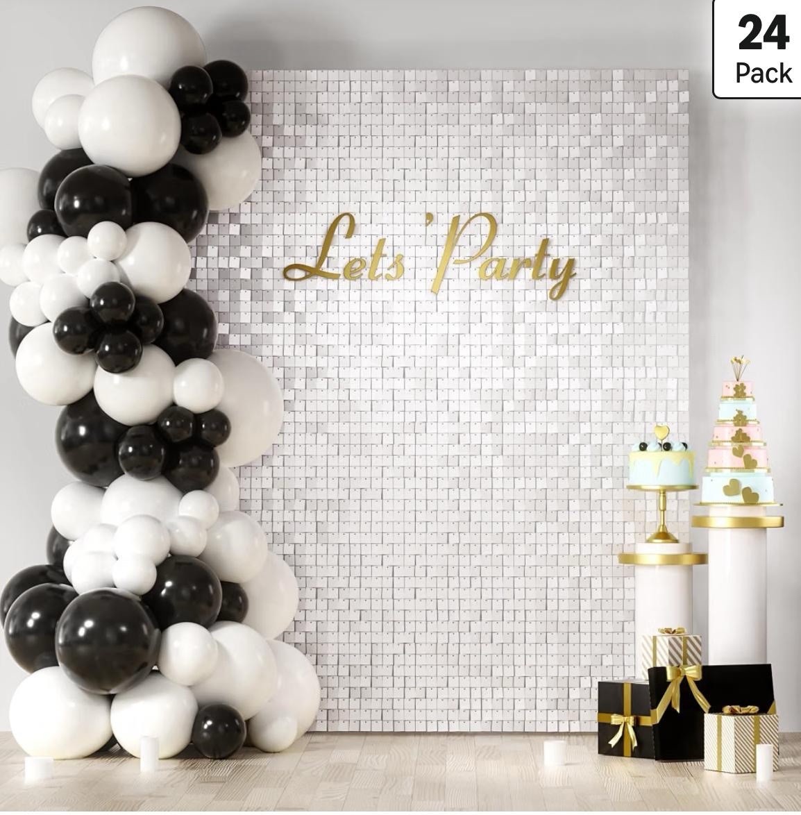 Brand New. LiteGrid Series Sequin Wall Backdrop – 24Pcs Matte White