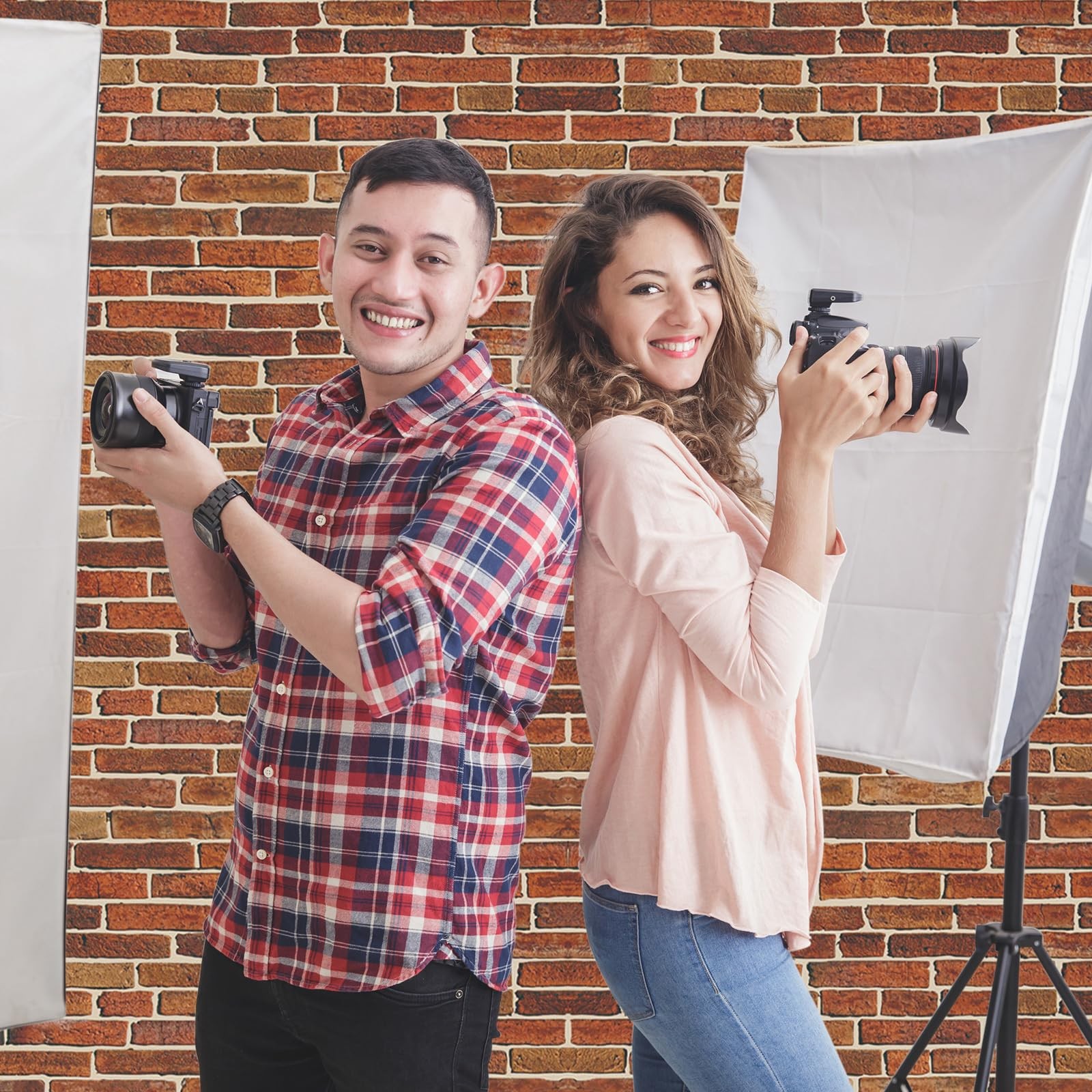 VitalCozy 10 x 8 ft Brick Wall Backdrop for Photography 10 x 8 ft, Dark Red