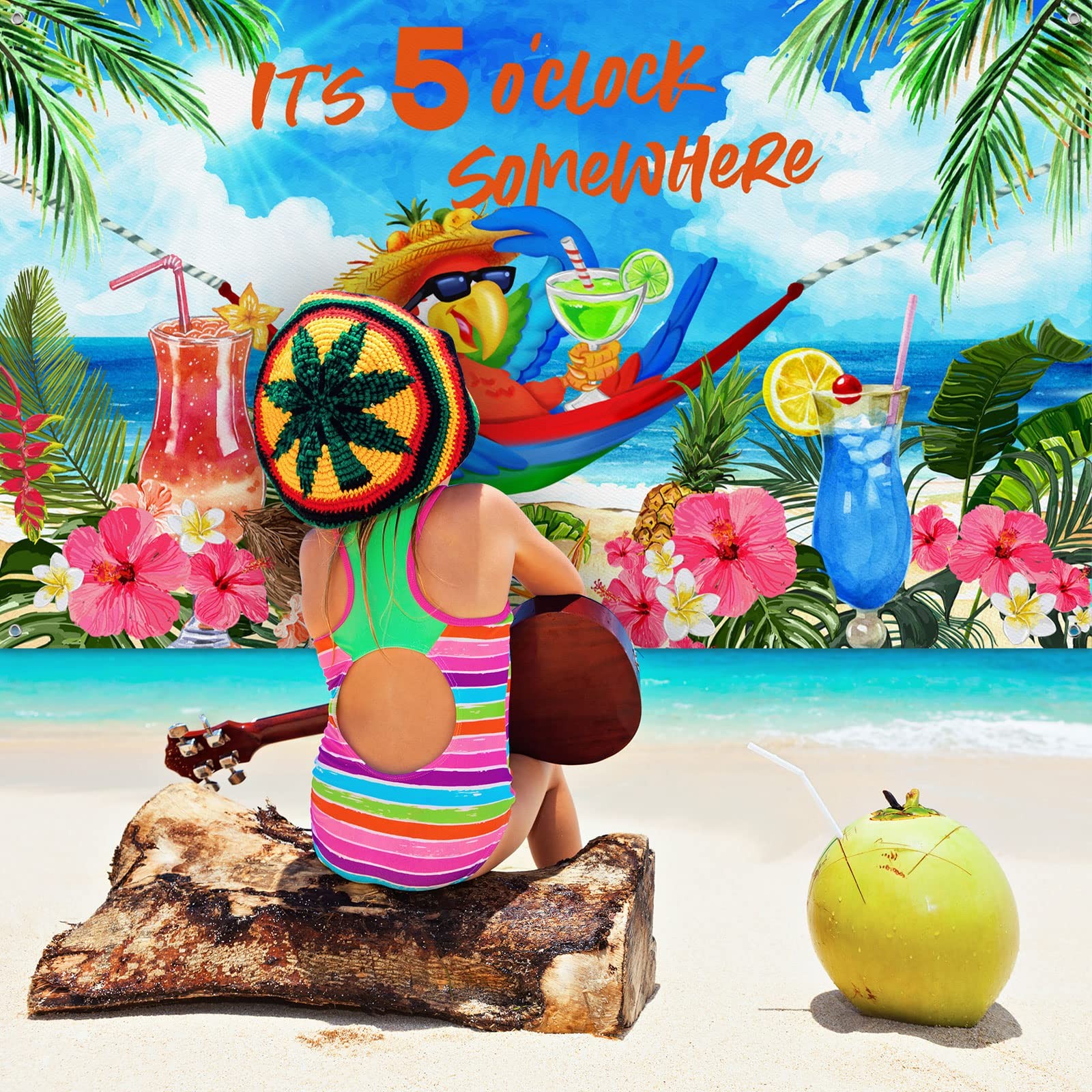 Mixweer It’s 5 O’ Clock Somewhere Summer One Size, [IK] Tropical Blue-Green