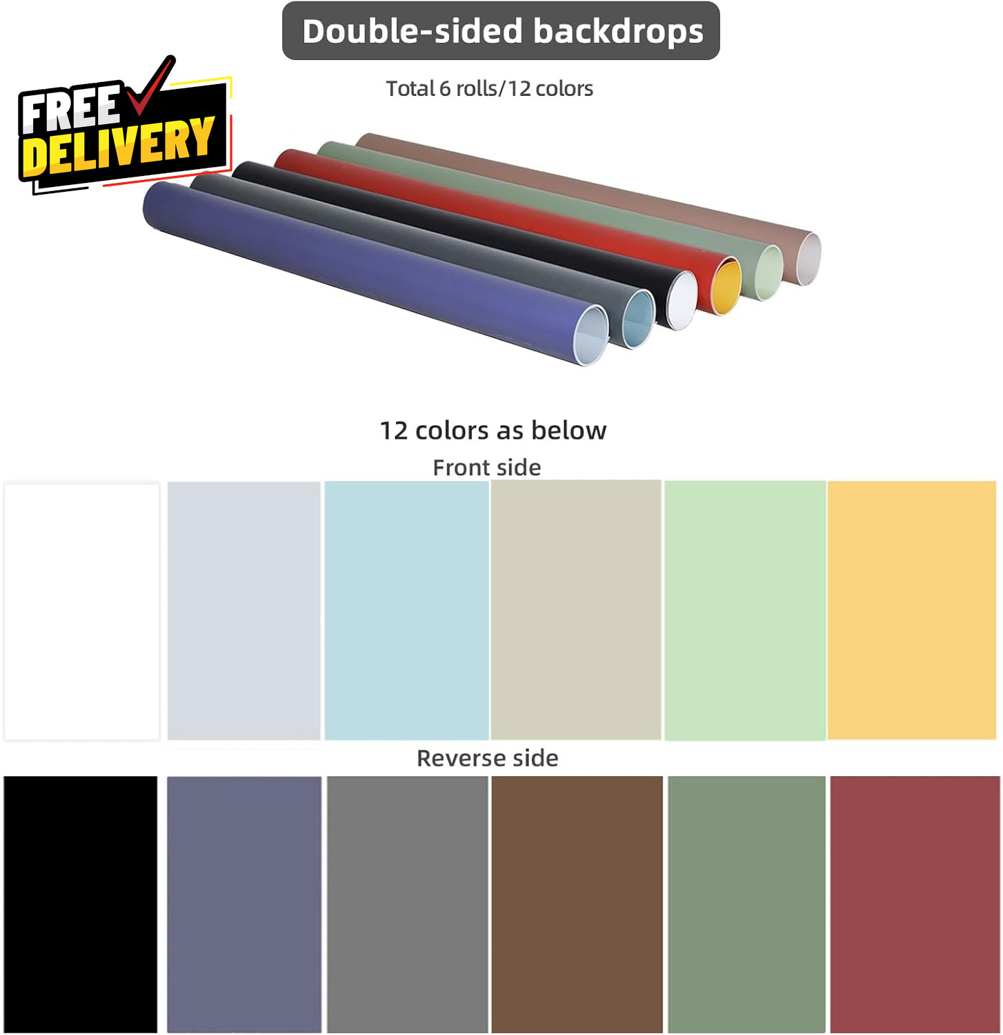Photography Backdrops Small Product Background: Flat Lay Seamless Paper Props…