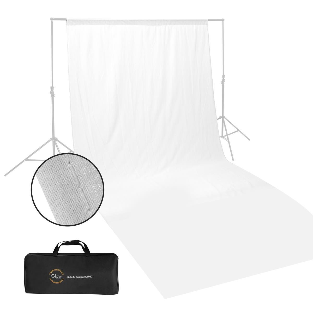 Glow Muslin Backdrop – 10×20′ (White)