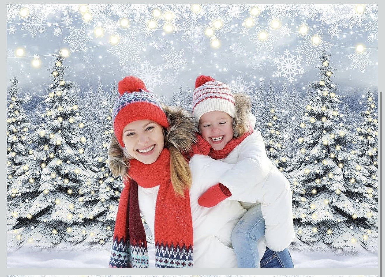 Winter Forest Photography Backdrop – Snowy Pine Tree Scene 7X5 Ft