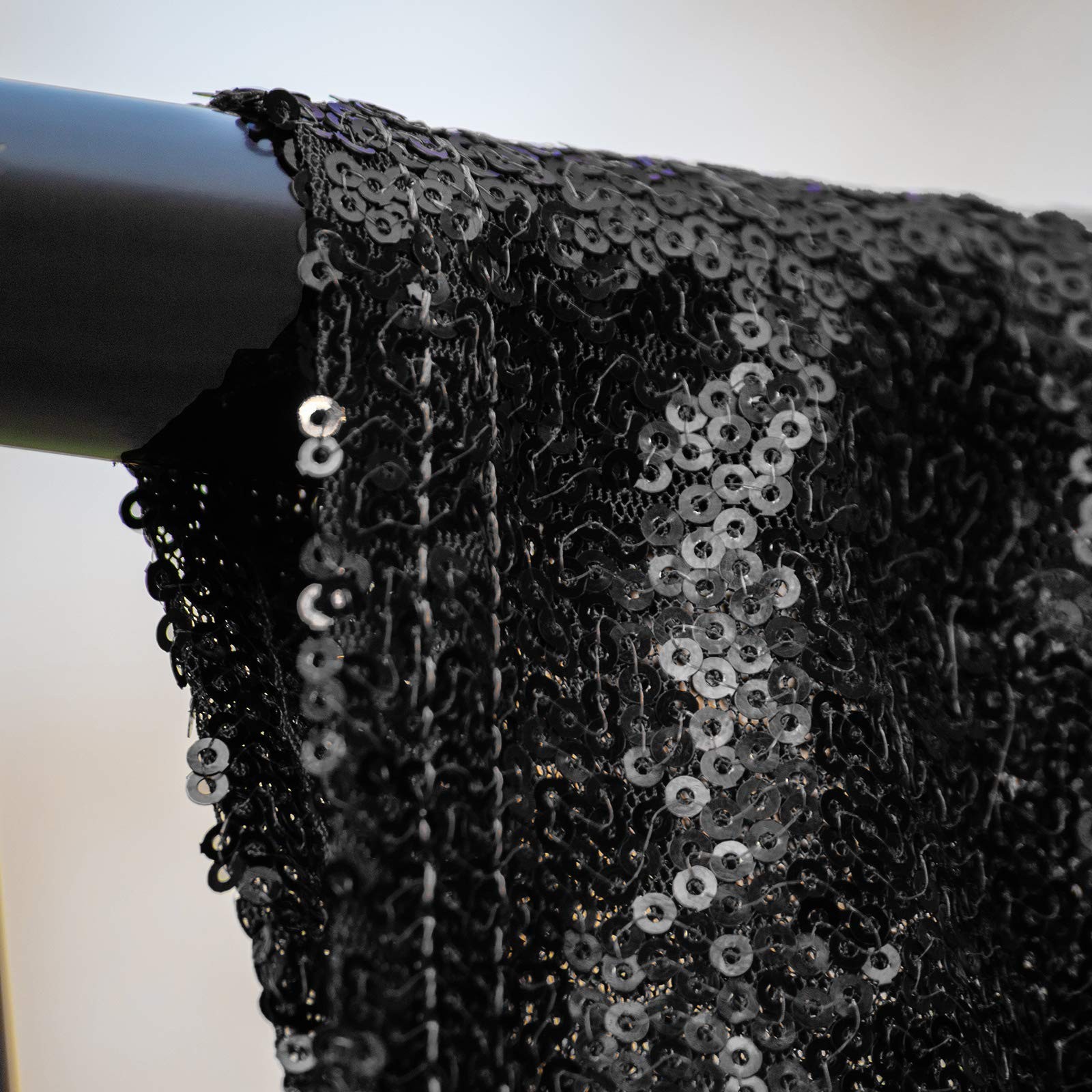 Halloween Black Sequin Backdrop Curtain 10x8ft 1 Panel Glitter Photography