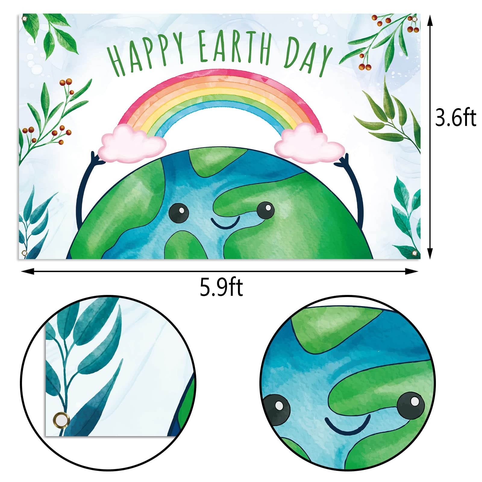 Vohado Earth Day Photo Booth Backdrop April 22 Travel Themed One Size, Green