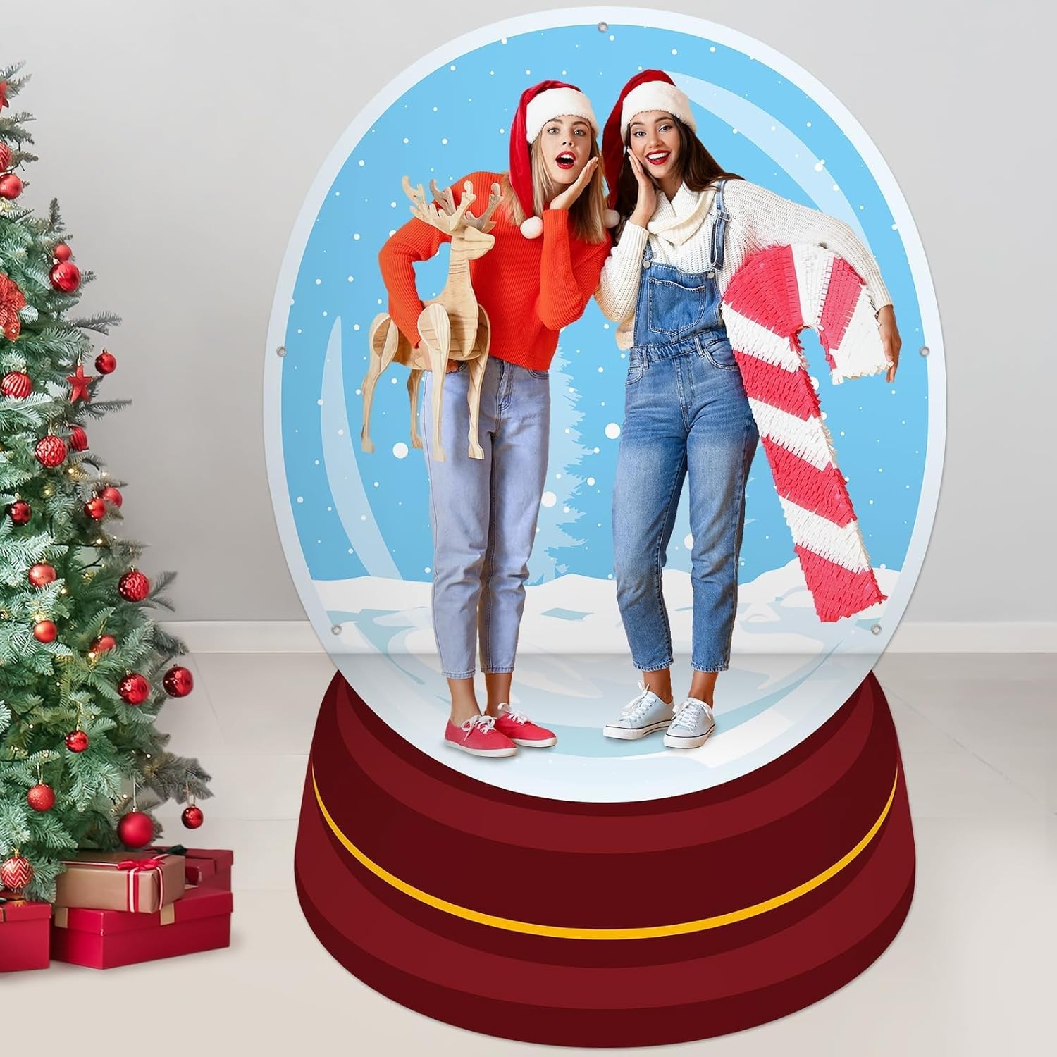 Christmas Photo Prop Background Christmas Snow Globe Backdrops Winter Snow