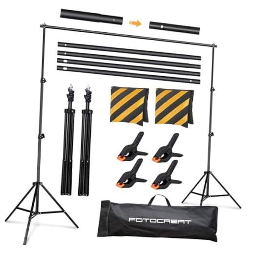 Backdrop Stand Kit 8.5x10ft,Adjustable Photo Video Studio Background BJJ 2.6x3M