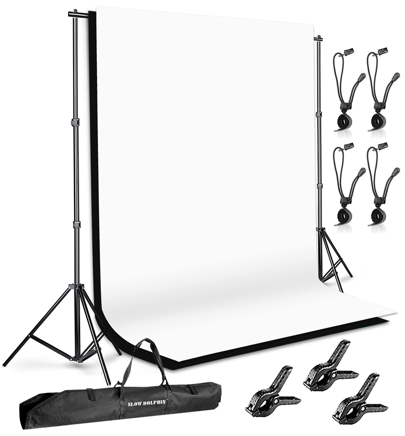 Photo Background Support System with Backdrop Stand Kit, 100% Pure Muslin 6.5…