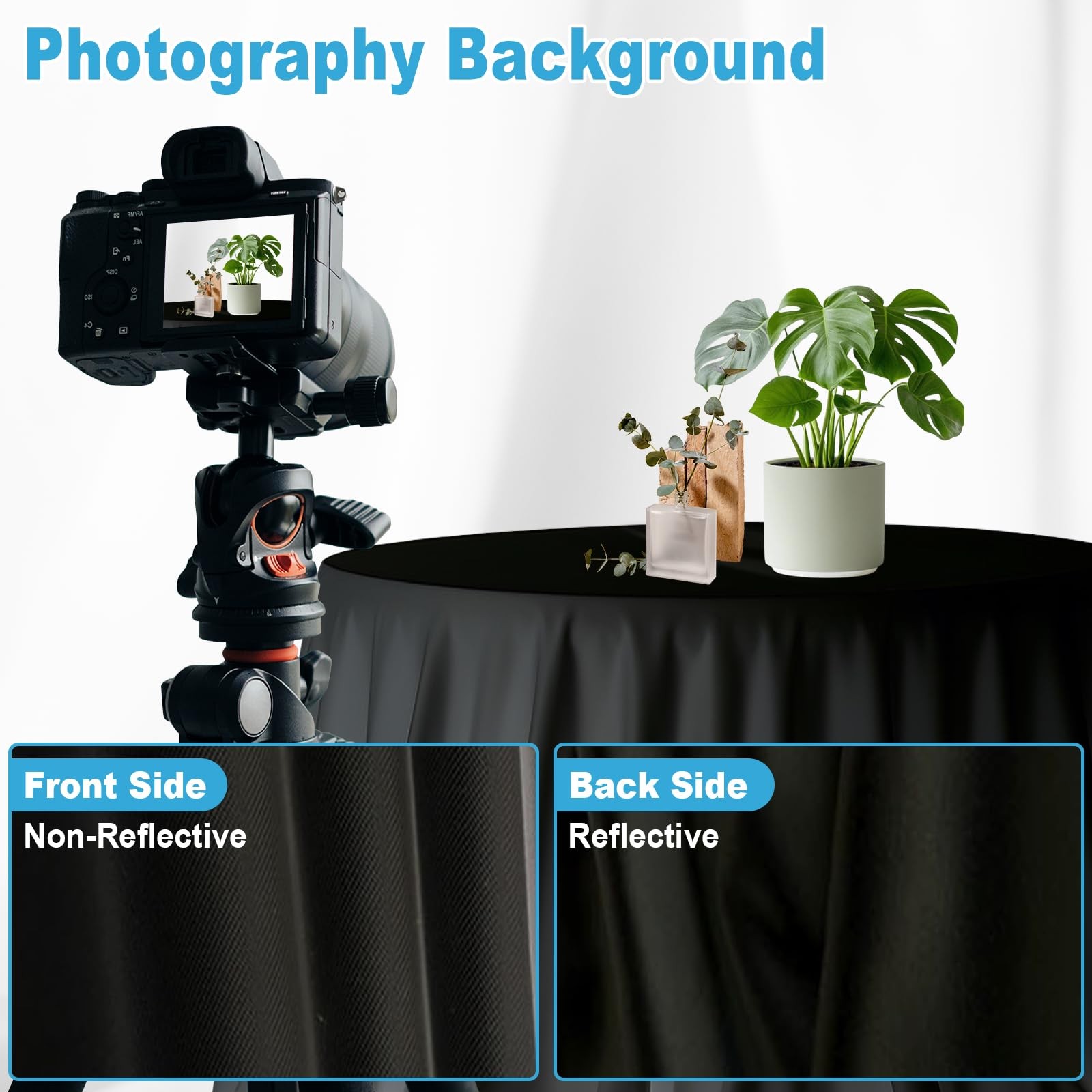 Black Backdrop for Photoshoot, Professional Photo 5X7 FT,
