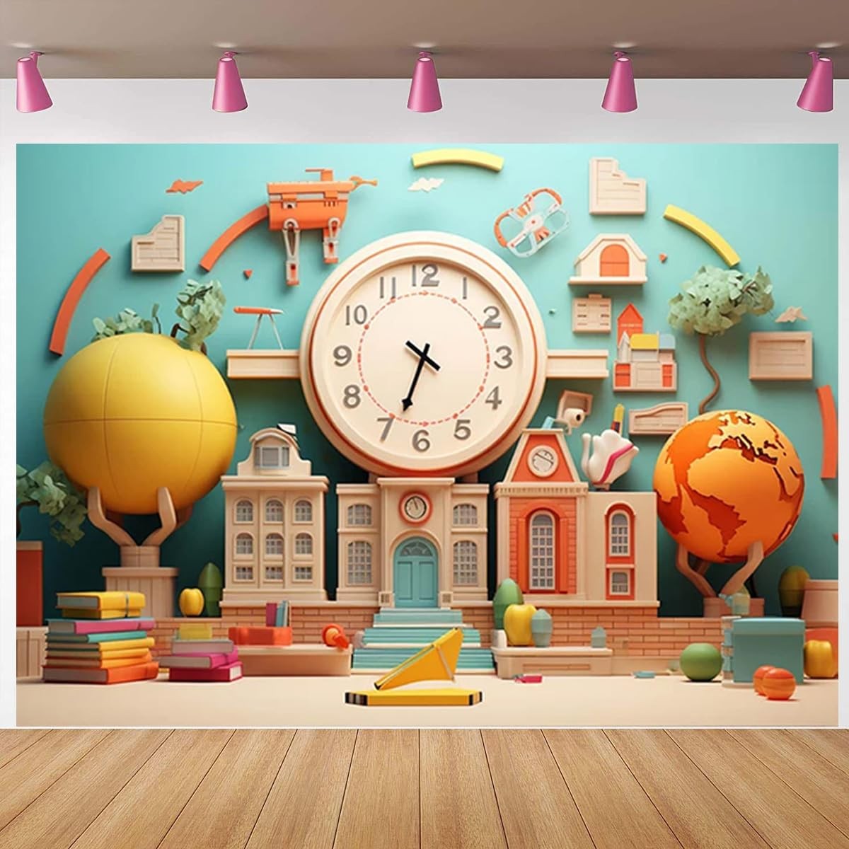 Back to School Photography Backdrop 7x5ft Kids Teacher Classroom Office Decor
