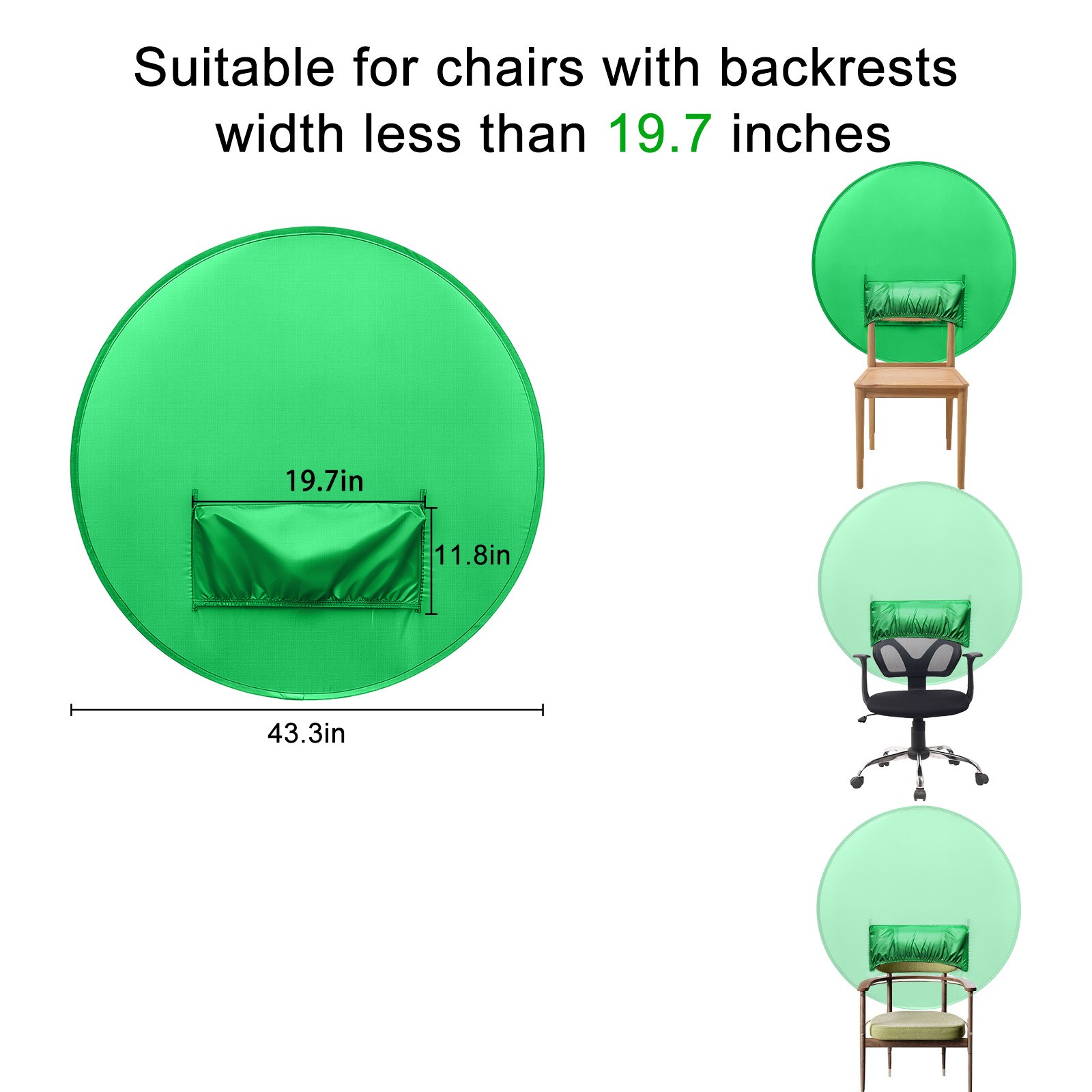 Green Screen Backdrop Chair Portable Foldable 43in Streaming Video Photo w/ Bag