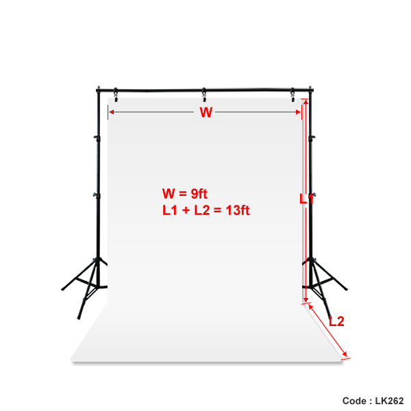 9’x13′ White Photography Backdrop Photo Stand Muslin Background Support Kit